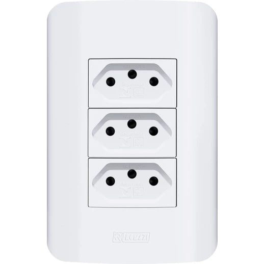 Tomadas 10A 20a Teclas Placas 4x2 e 4x4 Interruptores Romazi Linha Canoa Simples/Paralelo