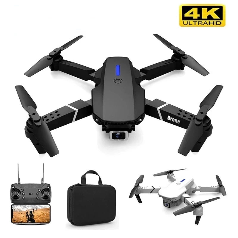 Drohne E88 Dual-Kamera 4K mit 1 Akku WI-FI SCHWARZ NEU