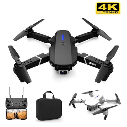 Drohne E88 Dual-Kamera 4K mit 1 Akku WI-FI SCHWARZ NEU