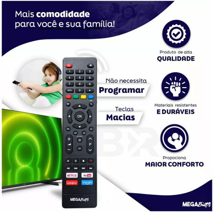 Controle Remoto Para Tv Philco Smart 4k Led