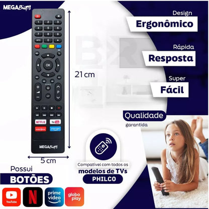 Controle Remoto Para Tv Philco Smart 4k Led