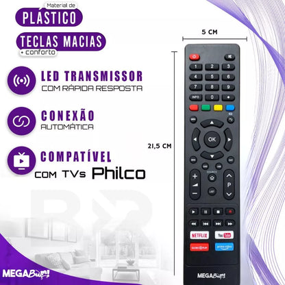 Controle Remoto Para Tv Philco Smart 4k Led
