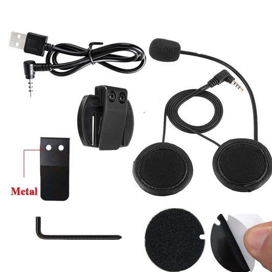 Fones De Ouvido intercomunicador V6 Microfone Capacete com suporte e cabo USB
