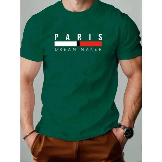 Camiseta Masculina Estampada Paris StreetWear Camisa Básica Malha 30.1