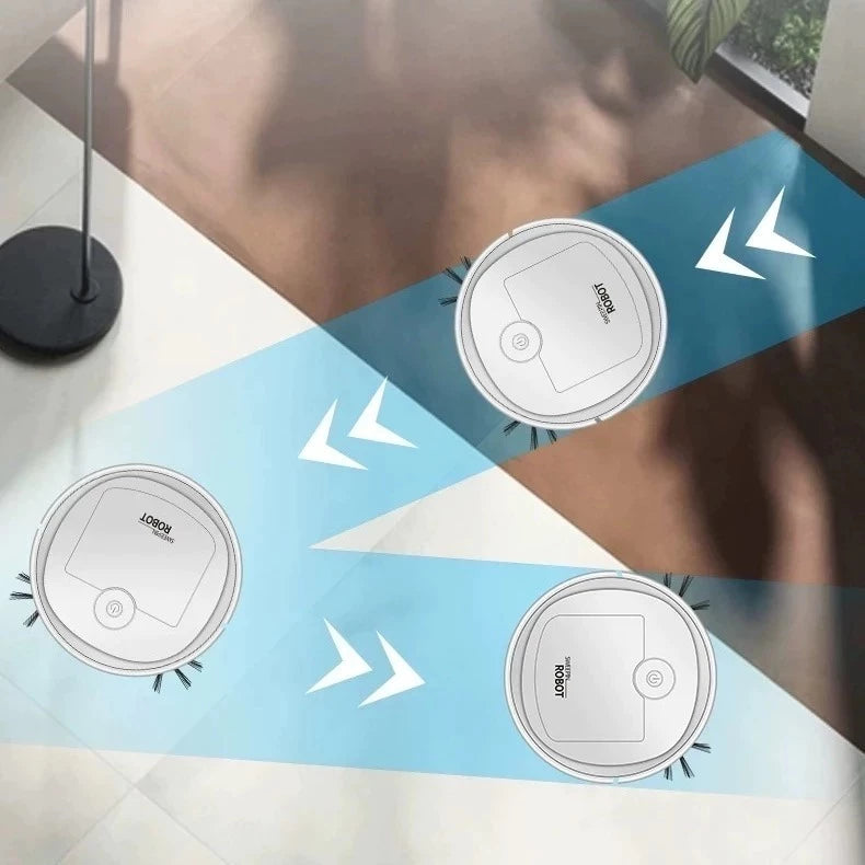 Smarter Saugroboter Weiß/Schwarz - Automatische Reinigung und Kompaktes Design