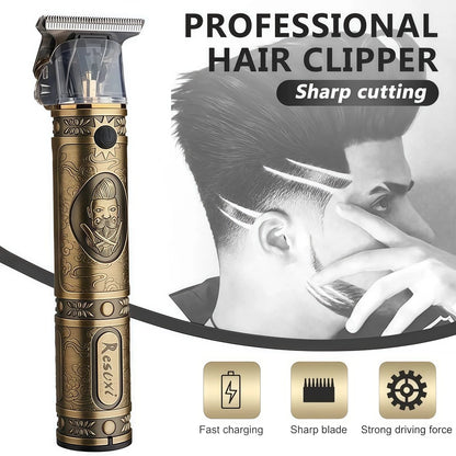 Máquina de Cortar Cabelo e Barba Masculina, Barbeador Elétrico e Aparador Profissional
