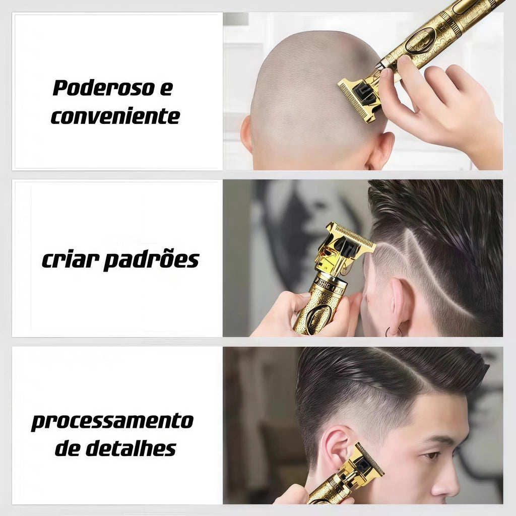 Máquina de Cortar Cabelo e Barba Masculina, Barbeador Elétrico e Aparador Profissional