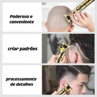 Máquina de Cortar Cabelo e Barba Masculina, Barbeador Elétrico e Aparador Profissional