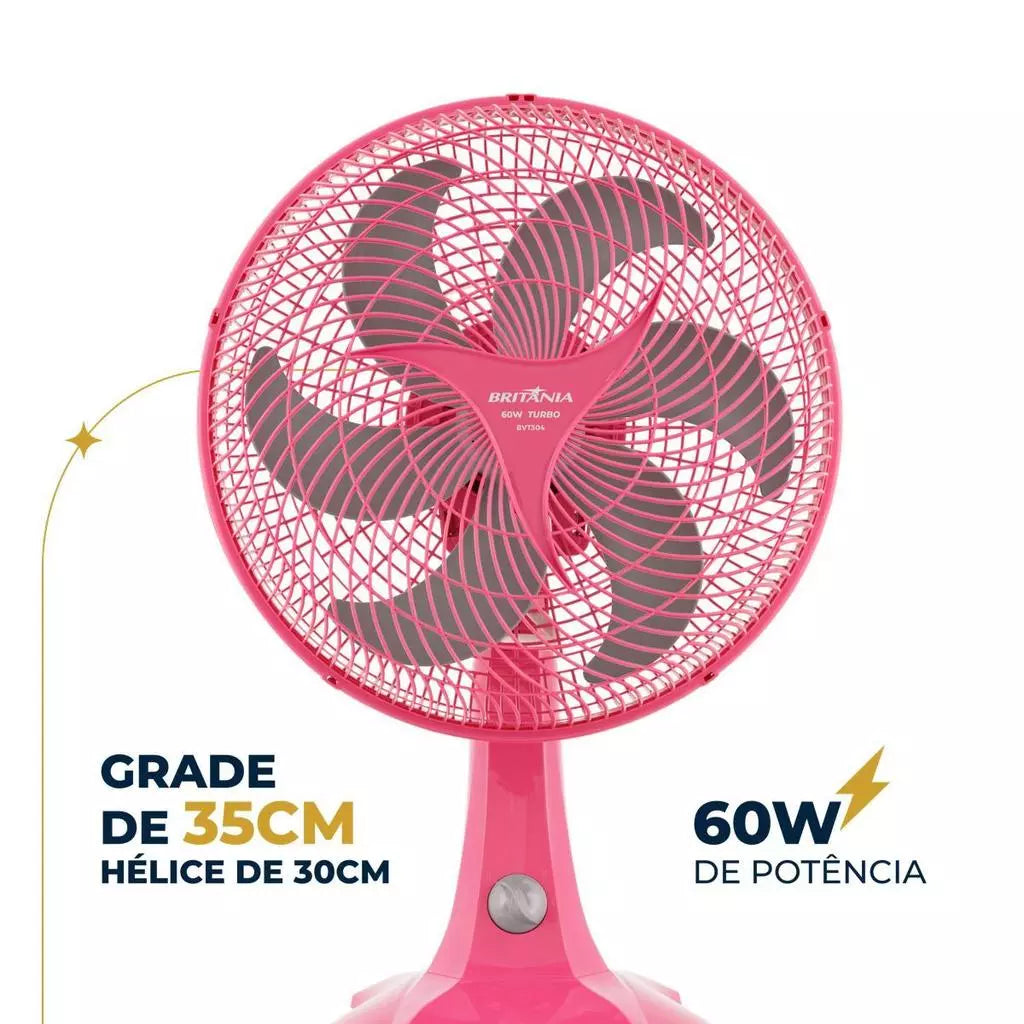 Ventilador Rosa Britânia Maxx Force 60W BVT304