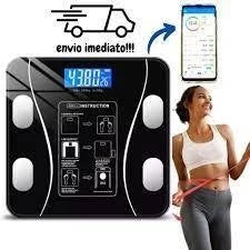 Balança Inteligente Corporal com Bioimpedância e Bluetooth | App Grátis | Suporta até 180kg